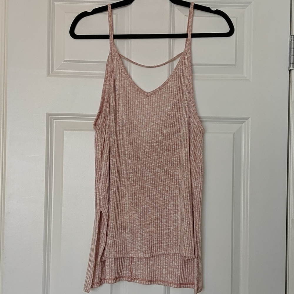⚡Ribbed Flowy Pink Tank